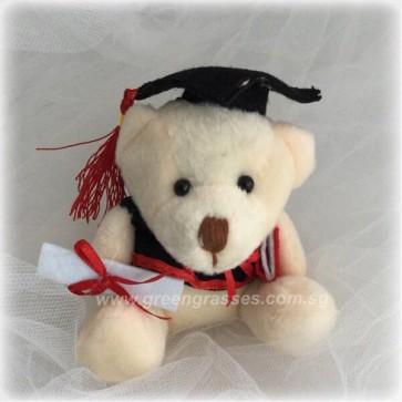 AB006903-4" Wh Graduation Bear