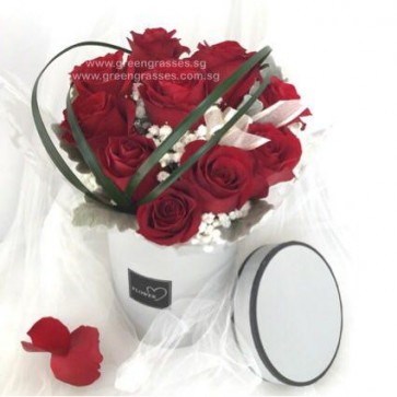 BX10045 RDHB-10 Red Roses w/Box