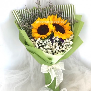 HB060122-GLSW-2 Sunflower Hand Bouquet