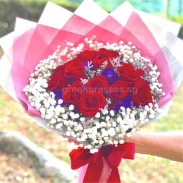 HB09208 ORW-9 or 10 Red Roses