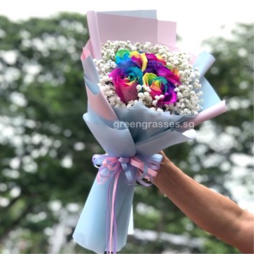 HB10537 BOQ-6 Rainbow Rose