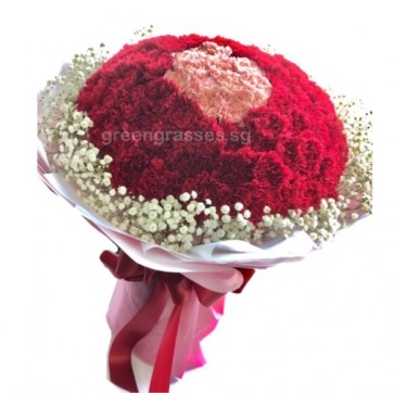 HB24028-BOQ-80 Carnations(68 Red+12 Pk)