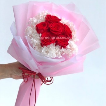 HBP10047 BOQ-6 Red Roses Everlasting Preserved 永生花