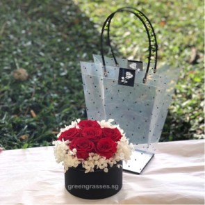 BXP09321-6 Red Roses Everlasting Preserved 永生花 in Box+Carrier Bag
