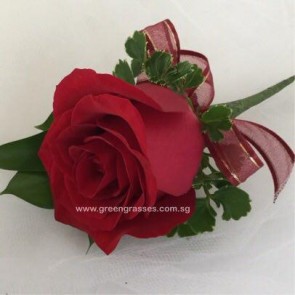 CG01210 Boutonnière Corsage-1-Plain Red Rose