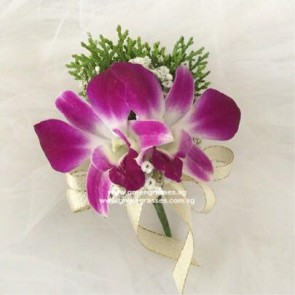 CG01310 Buttonhole Corsage-2 Bon Orchid w/F