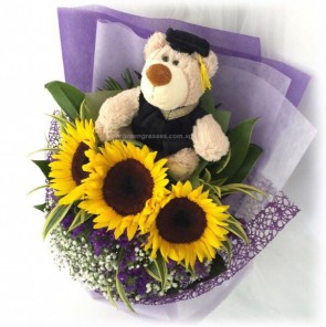 GRHB09213 GLSW-3 Sunflower w/6" Graduate Bear