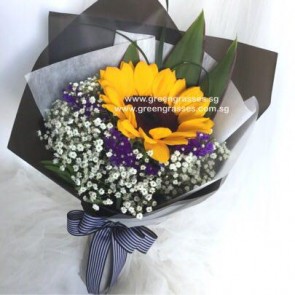 HB05511-LSW-1 Sunflower hand bouquet