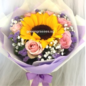 HB08513 LGRW-6 Pk Rose+1 Sunflower