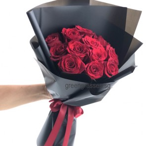 HB07539-GLSW-12 Plain Red Rose