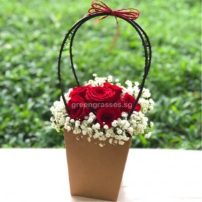 SCPB04053-Self Collect-6 Red Roses in Paper Gift Bag